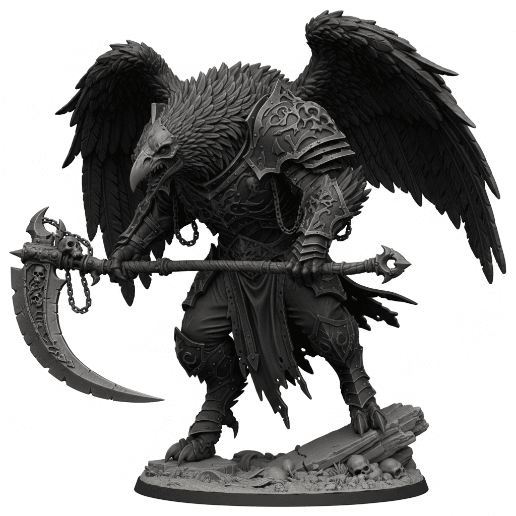 Giant Raven Beast Armored Feathers Premium STL File 3d model