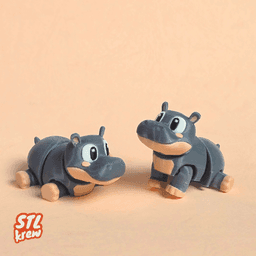 Flexi cute Hippo - Hippito 3d model