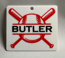 Baseball and Bats Name Keychain 3d model
