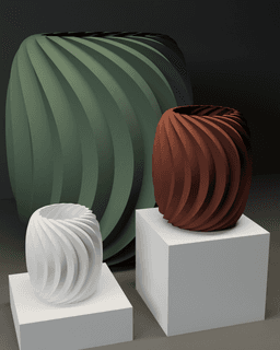 Creased Plant Pot #3 | Minimal parametric design vase model 3d model
