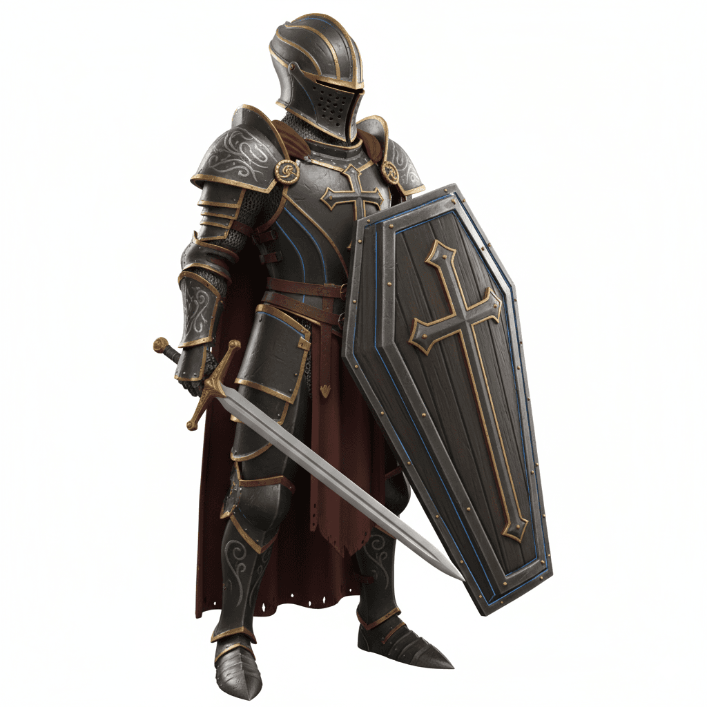 Coffin Shield Gothic Knight Warrior 3d model