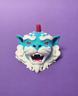 Fu Dog with Mohawk Keychain 3d model