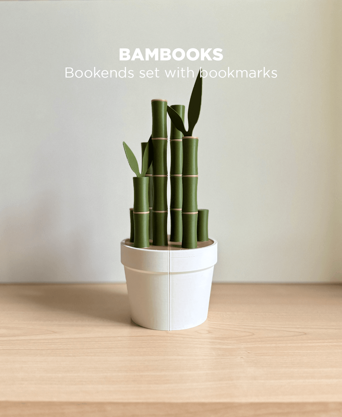 Bambooks, bookends with bookmarks. 3d model