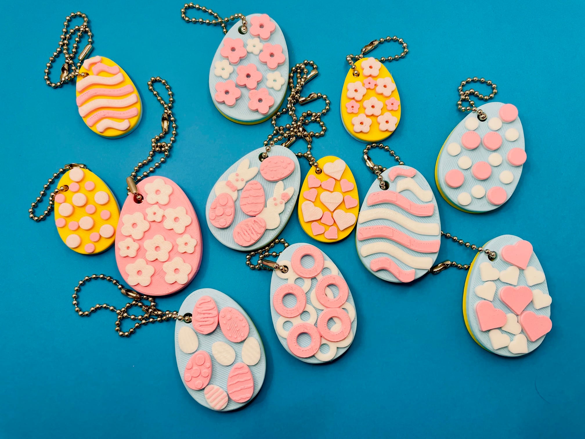 Easter Egg 8 Key Chain Assortment 3d model