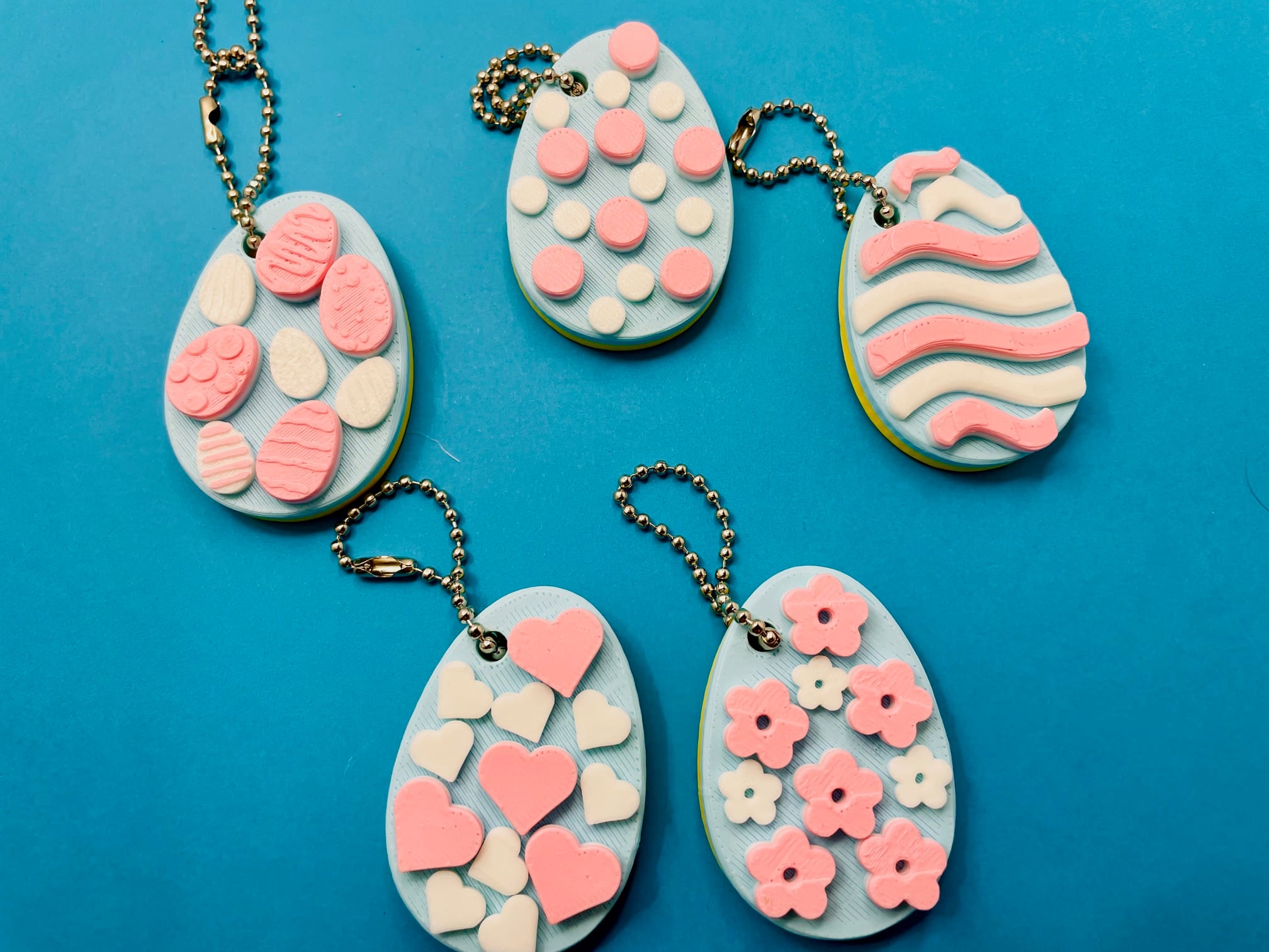 Easter Egg 8 Key Chain Assortment 3d model