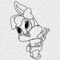 baby lola bunny rabbit wall art looney toons home decor fanart 3d model