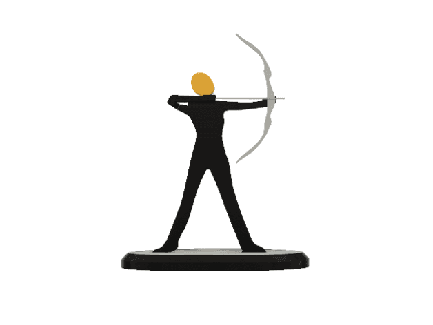 Archery Athlete Minimalist Square 3d model