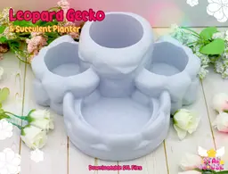 Leopard Gecko Flexi + Succulent Planter 3d model