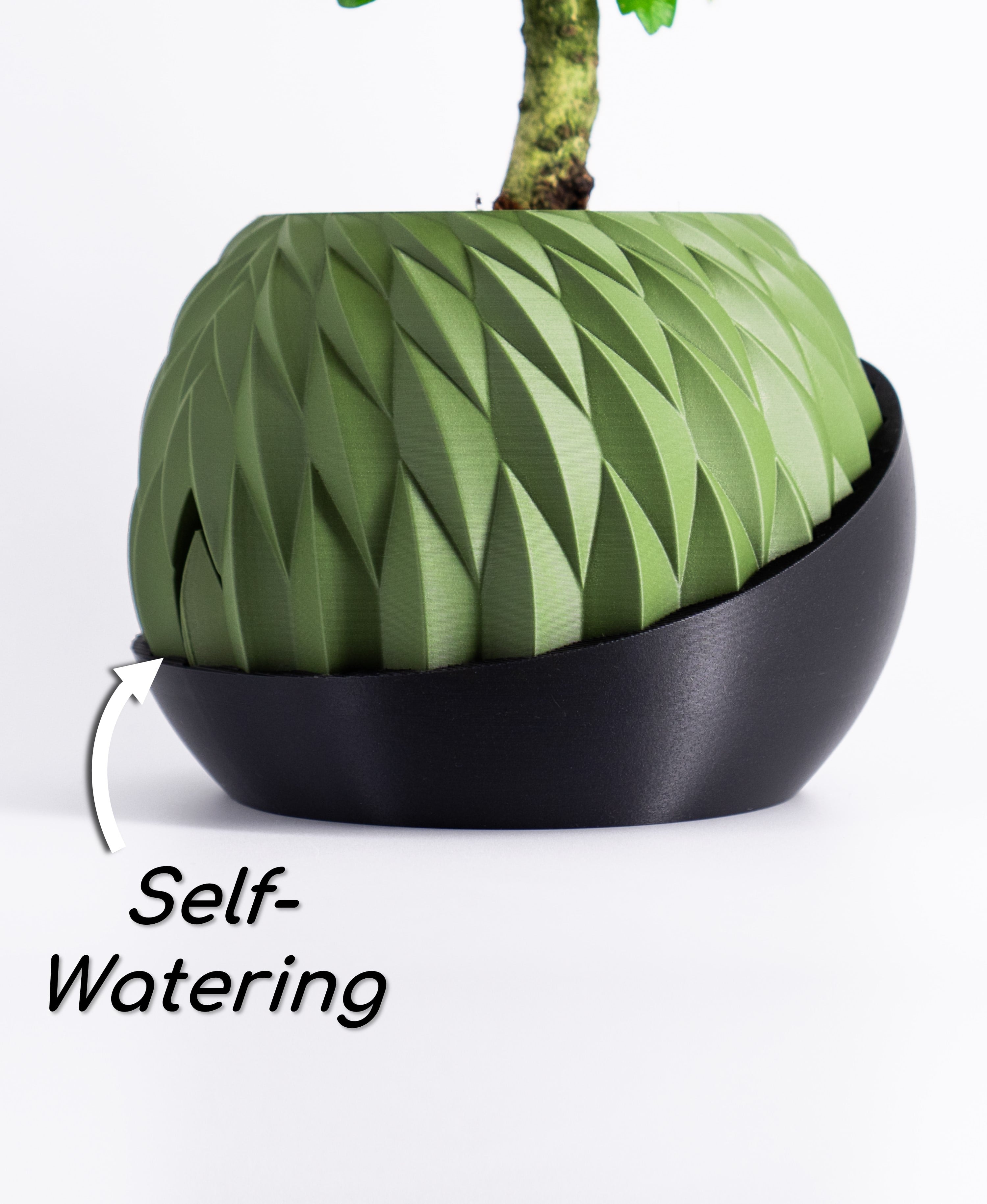 Shape Shifting Plant Pot "Wingcrest" | Self-Watering + Water Level Indicator 3d model