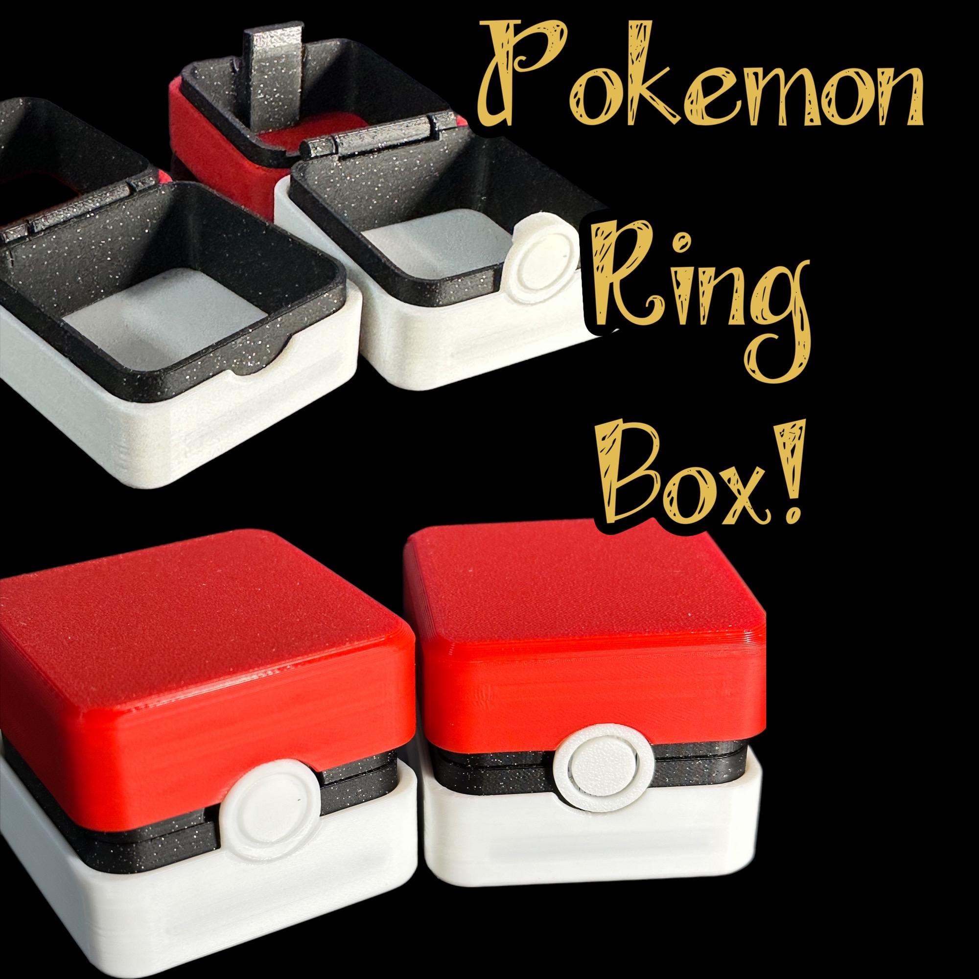 Pokemon Ring Box - Print in Place, Valentine's Day or Kid's Birthday party favor box 3d model