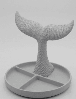 Ocean Jewelry Tray STL – Whale Tail Vanity Organizer & Ring Holder 3d model