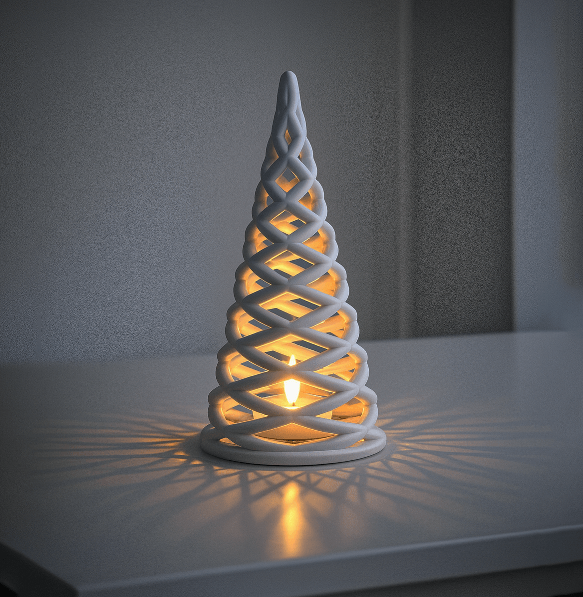 Christmas Tree Candle Holder | Spiral Modern Holiday Light Decoration | Elegant Winter Home Accent 3d model