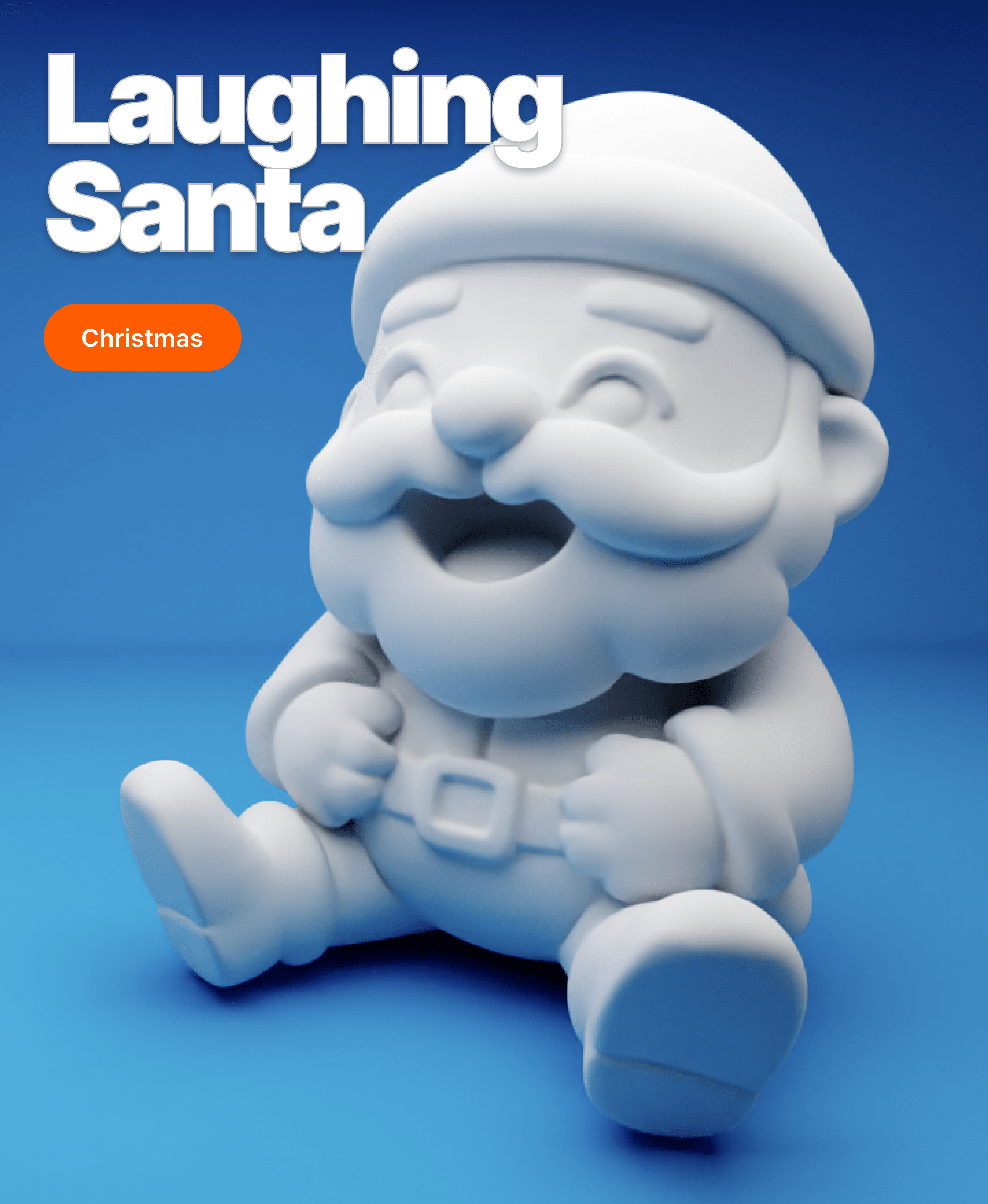 Laughing Santa Clay Style – Cute Christmas 3D Printable Figure 3d model