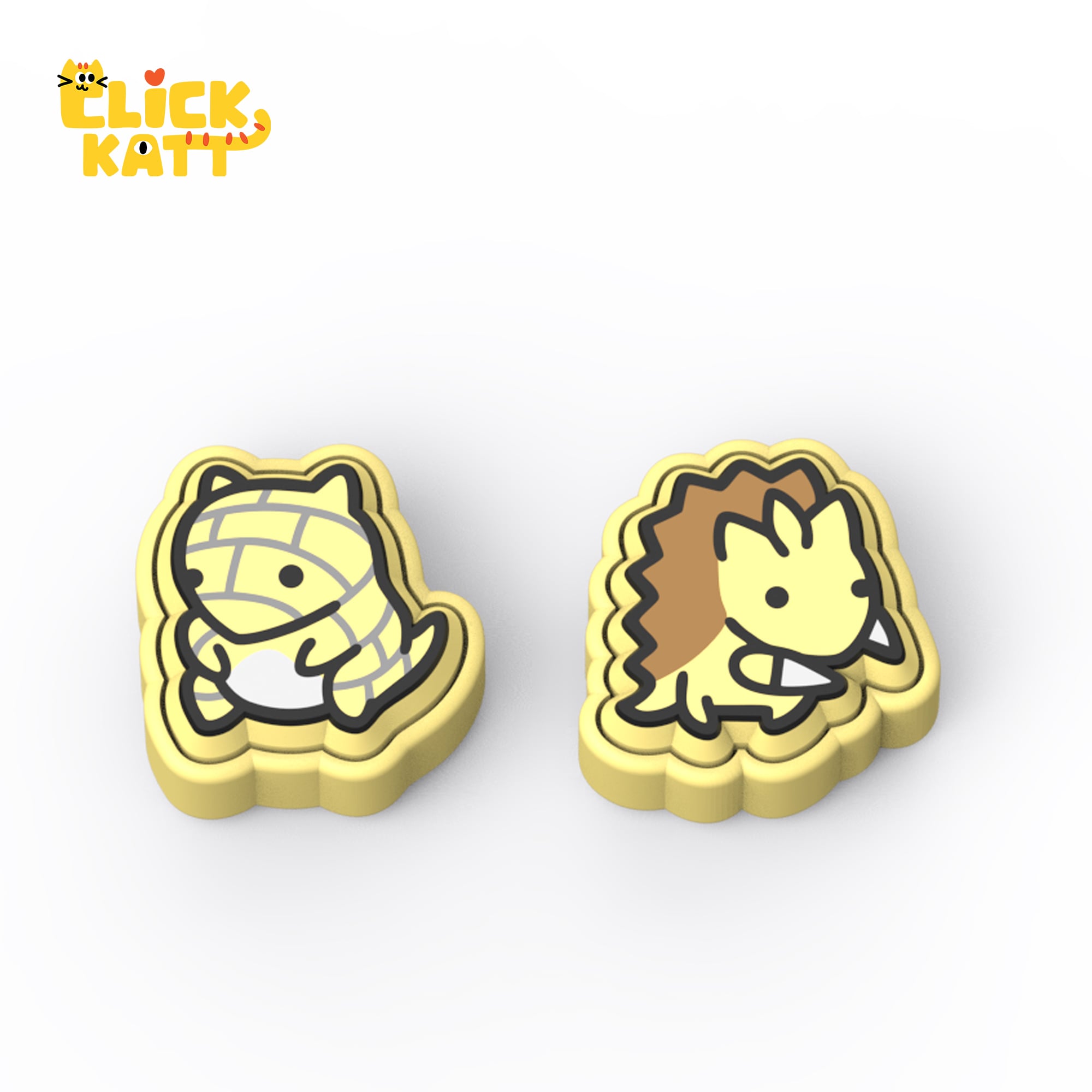 Monster 027-028 - Clicker Fidget Toy Keychain 3d model