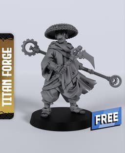 Warforged Monk A - With Free Dragon - 5e DnD Inspired for RPG and Wargamers 3d model