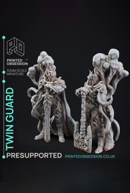 Twin Guard - The Mists of Change - PRESUPPORTED - Illustrated and Stats - 32mm scale 3d model