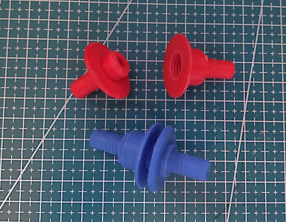 Pass through barb fitting for flexible watercooling tube (ID 6mm x 8mm OD) 3d model