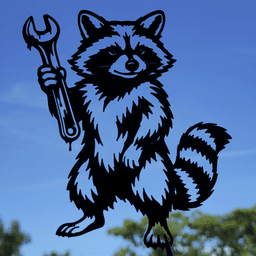 Mechanic Raccoon Wall Art Decor.stl 3d model