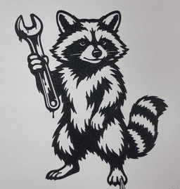Mechanic Raccoon Wall Art Decor.stl 3d model