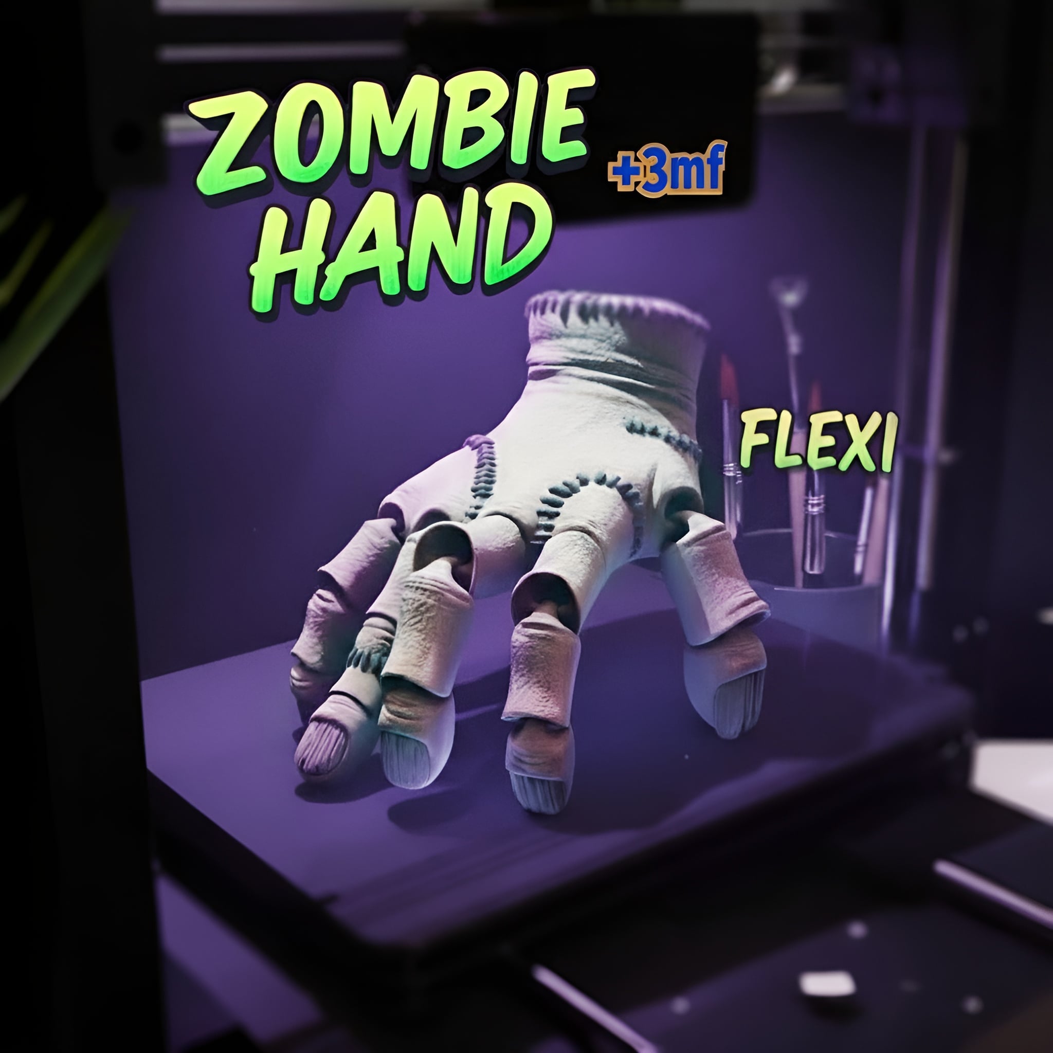 Flexi Zombie Hand Toy β Halloween Print-in-Place 3D-Printable Zombie Hand 3d model