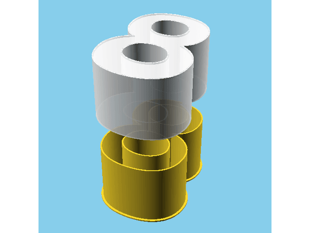 DIGIT EIGHT, nestable box (v1) 3d model