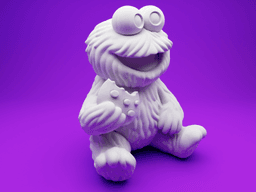 Cookie Monster-Inspired Chibi Figurine – 3D Printable with Bitten Cookie 3d model