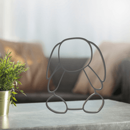 Rabbit Line Art, Modern, Minimalist 3d model