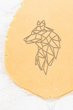 Geometric Wolf Cookie Cutter, Biscuit Cutter 3d model