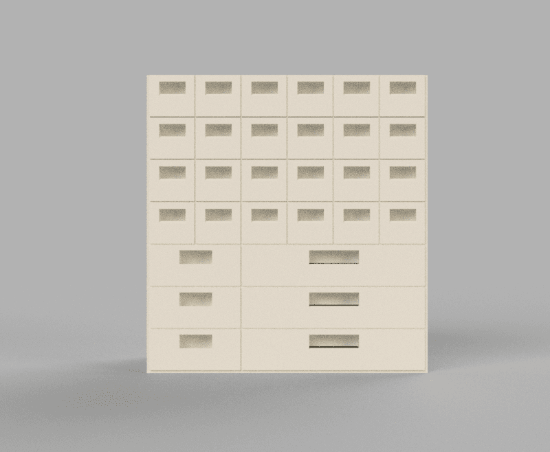 multipurpose screw organizer box with 30 drawers 3d model