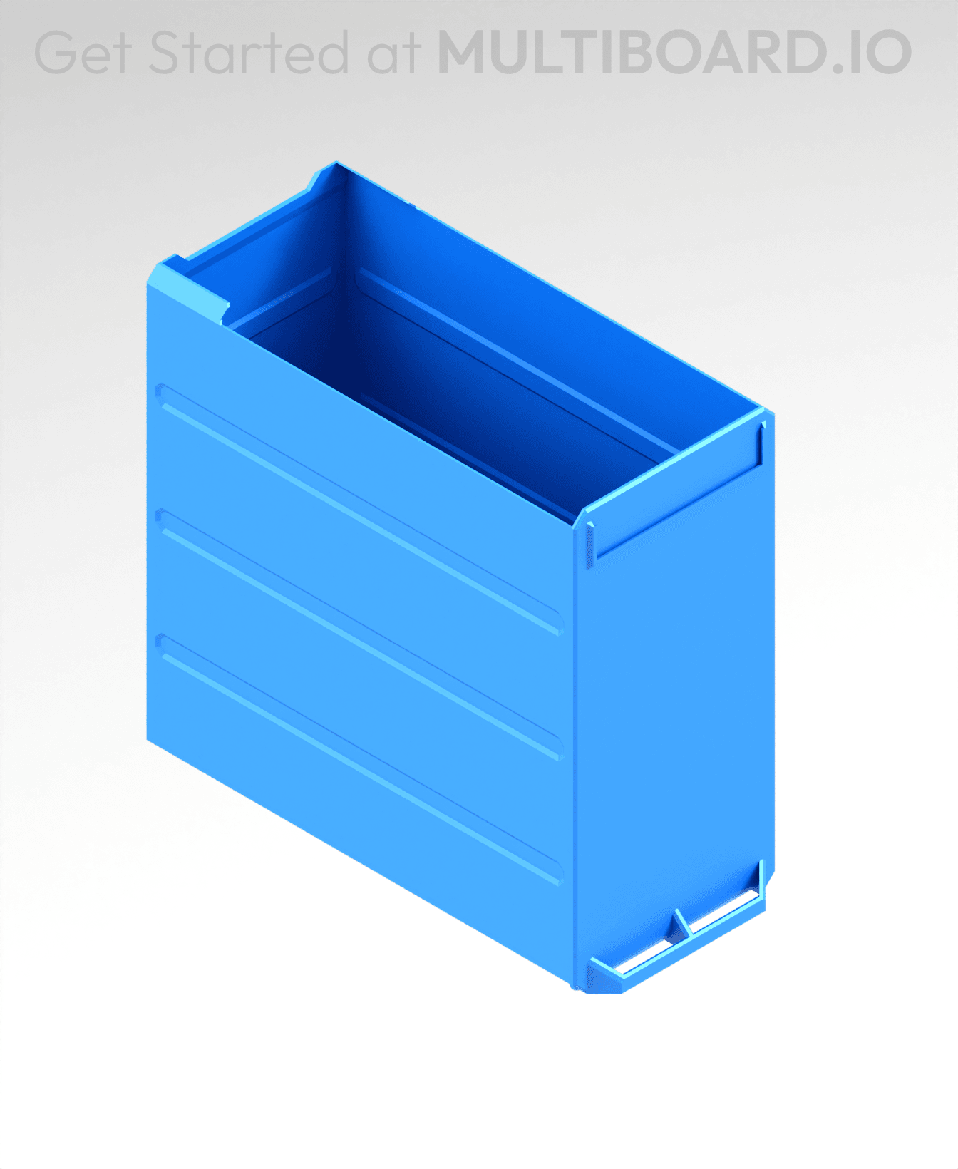 2x4x4 LU - Labelled - Magnetic - Simple Multibin Drawer 3d model
