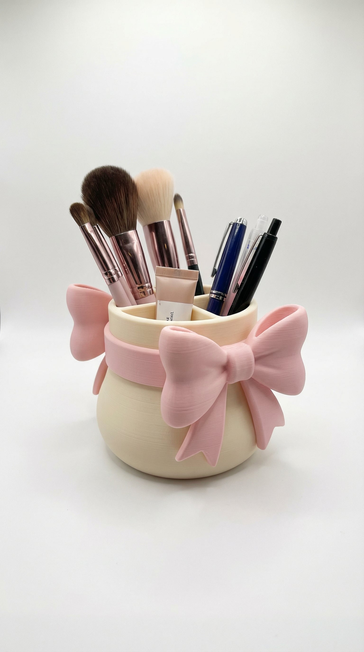 Coquette Bow Makeup Organizer & Desk Caddy | Aesthetic Vanity Storage 3d model