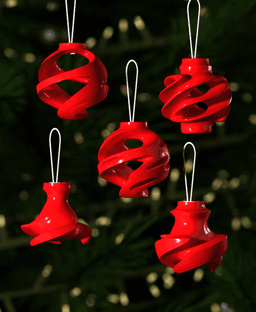 Christmas Ornament Plushy Swirls 004 3d model
