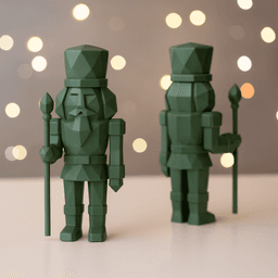 Nutcracker Figure Set | Low Poly 2 pcs Soldiers | Christmas Decor | Holiday Shelf Display 3d model