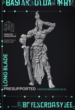 Long Blade - Gyth - PRESUPPORTED - D&D 32mm 3d model