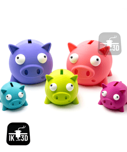 Piggy Money Bank / Multiparts / No Supports / 3MF 3d model