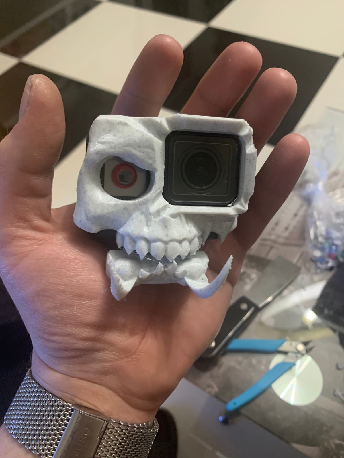 Gopro 7 Skull open case with jaw.STL 3d model