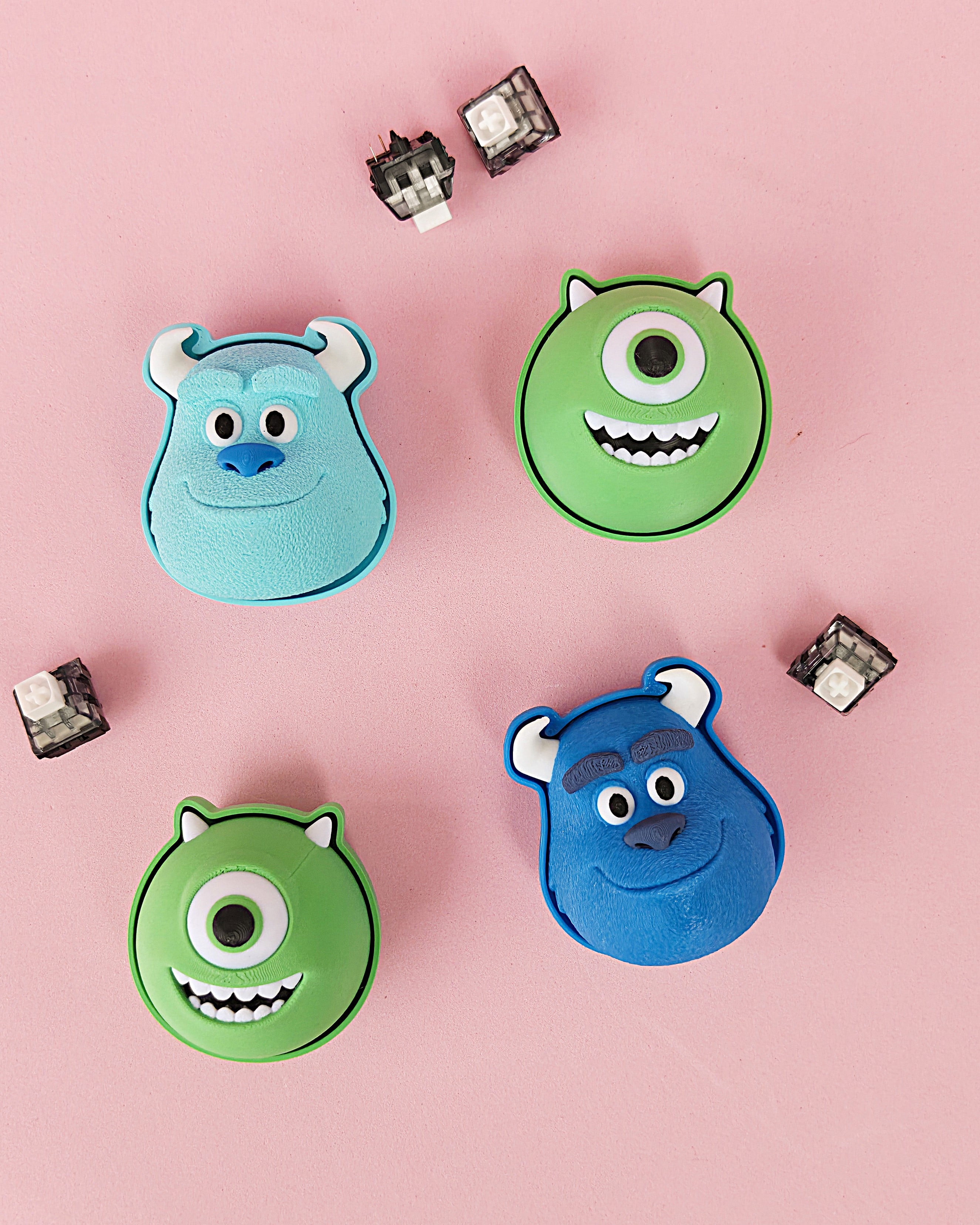 Mike and Sully Fidget Clicker Keychain | Monster Inspired Clicker 3d model