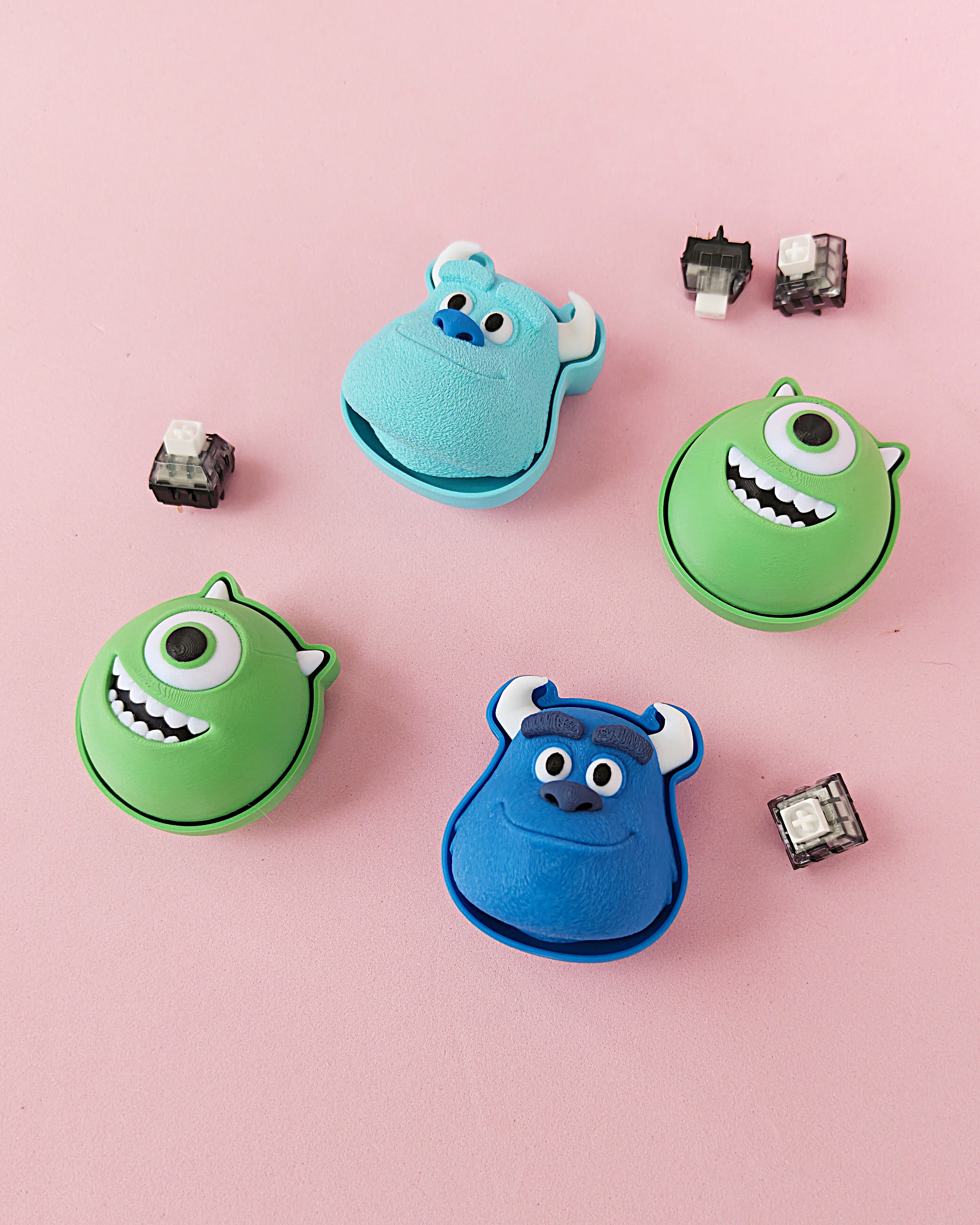 Mike and Sully Fidget Clicker Keychain | Monster Inspired Clicker 3d model