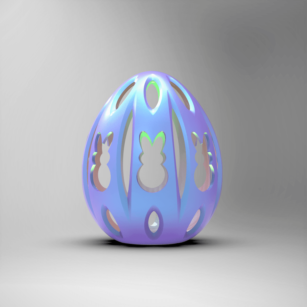 Egg Tealight Cover -Bunnies 3d model