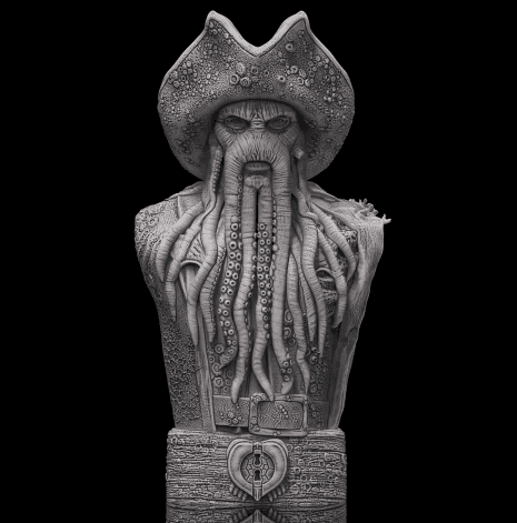 Davy Jones Bust (Pre-Supported) 3d model