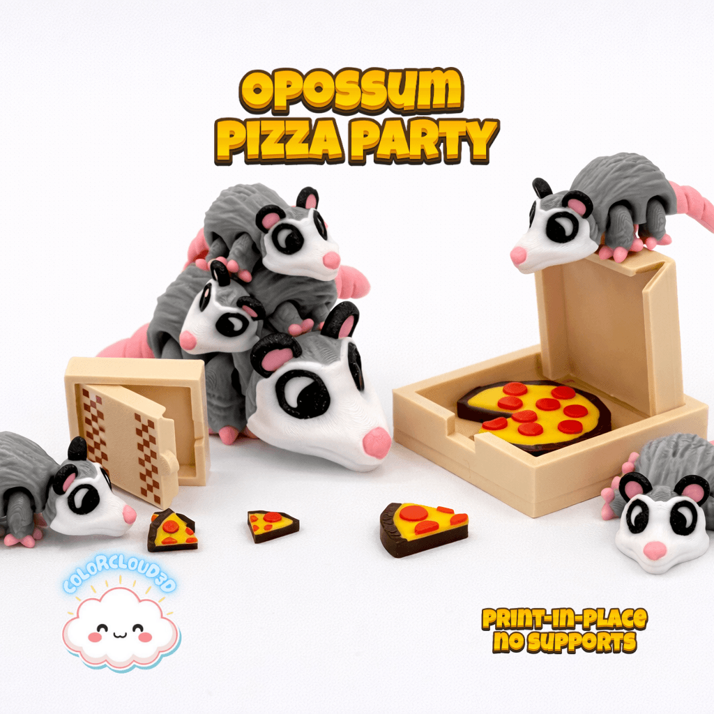 Opossum Pizza Party 3d model