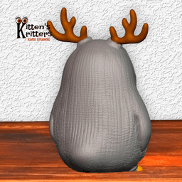 Winter Penguin with Deer Antlers Plush Toy Figurine 3d model