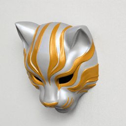 Spirit_Cat_Wall_Decor_Mask – STL & 3MF Multicolor (3 Colors) 3d model