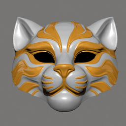 Spirit_Cat_Wall_Decor_Mask – STL & 3MF Multicolor (3 Colors) 3d model
