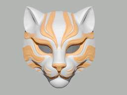 Spirit_Cat_Wall_Decor_Mask – STL & 3MF Multicolor (3 Colors) 3d model