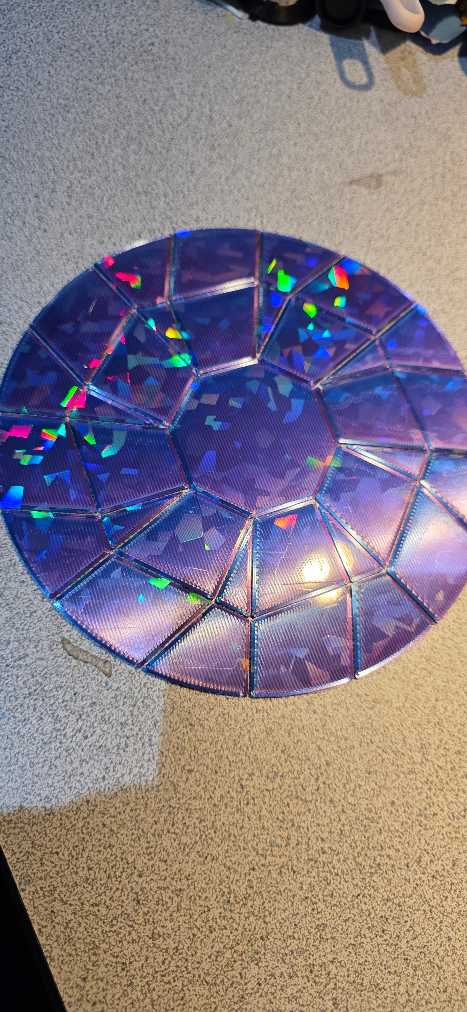Printed with elegoo blue/purple on the inception(? Forgot with one it was i ordered 4 lol) Plate. Used tulle because thats all I had to test with and it still turned out awesome.