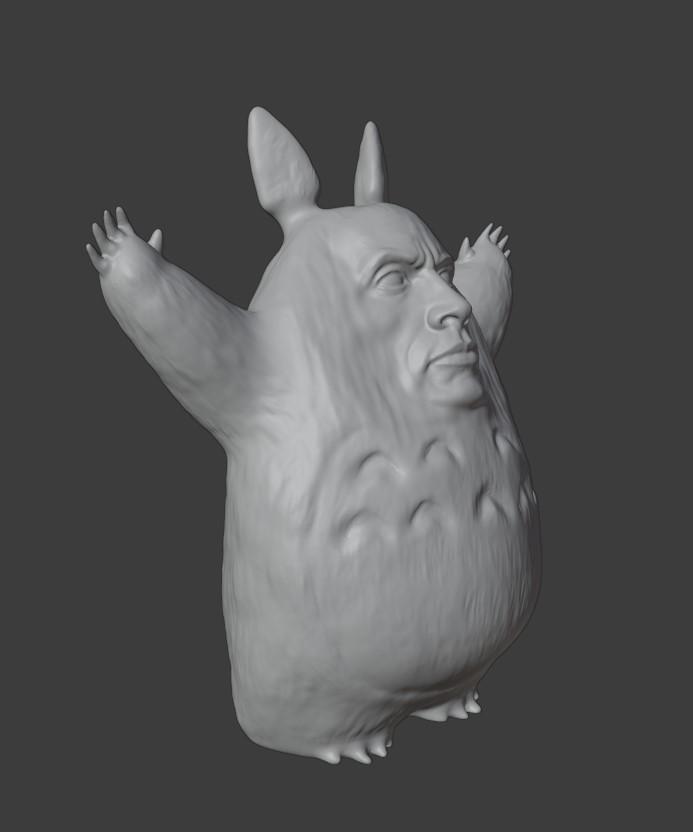 Totorock (The Rock + My Neighbor Totoro) - Support Free 3d model