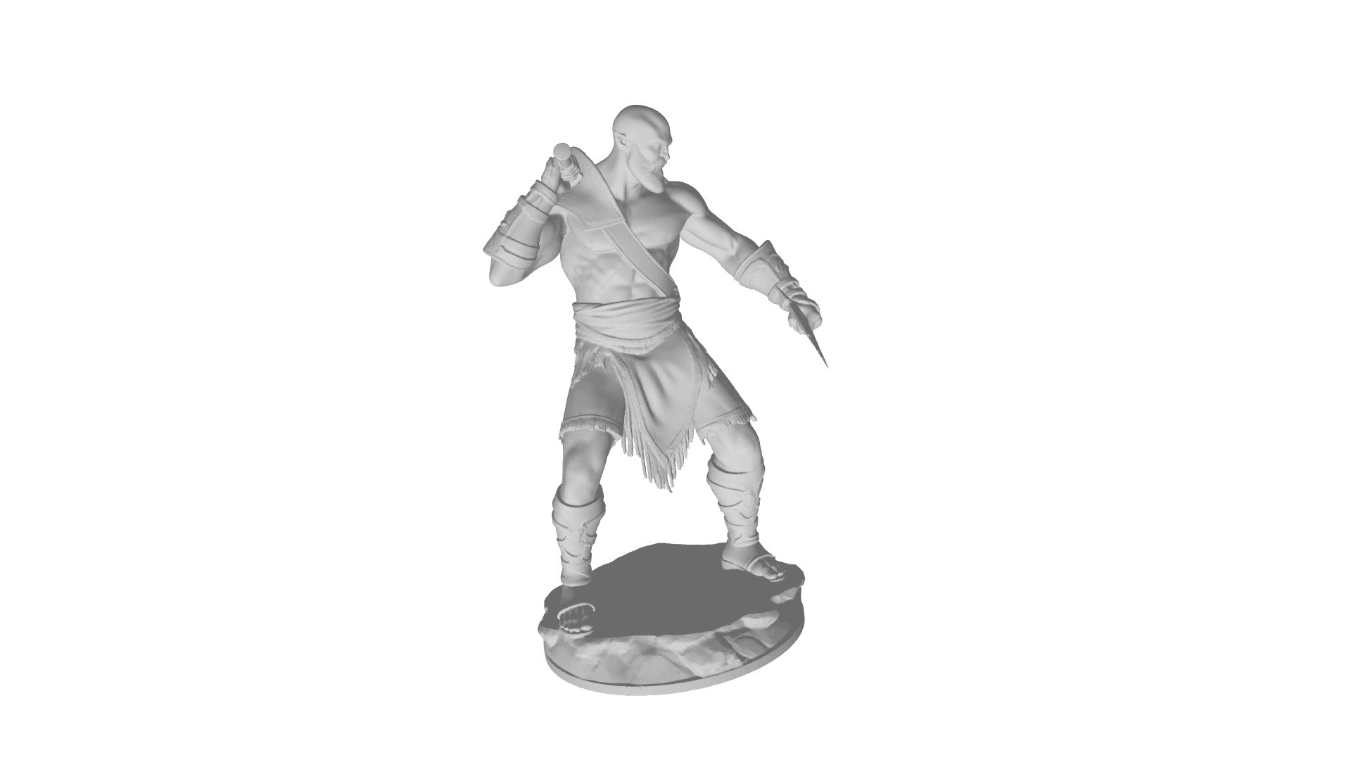 Kratos With Base Plate v2 3d model