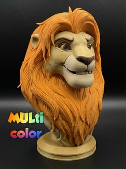 Simba Lion King Bust | Majestic Lion Sculpture | Stylized Animal 3D Print | Multi-Color 3d model