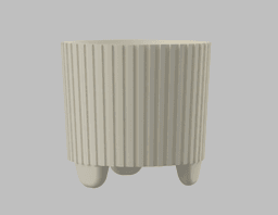 Small Stylish Plant Pot - Vertical Lines 3d model